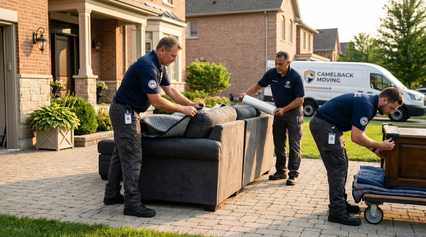 Large estate moving crew wrapping furniture in Mason, OH